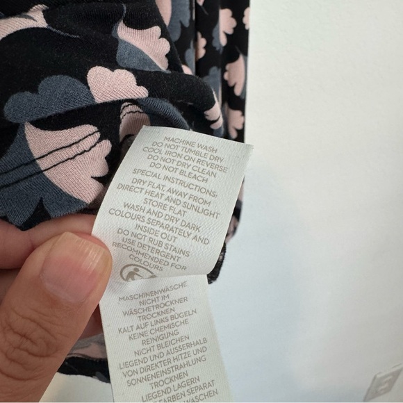 Boden Floral Print Navy Blue Faux Wrap Long Sleeve Blouse Top - Picture 8 of 10